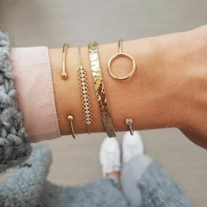 “Adelle” Layered Gold Diamond Fashion Bracelets